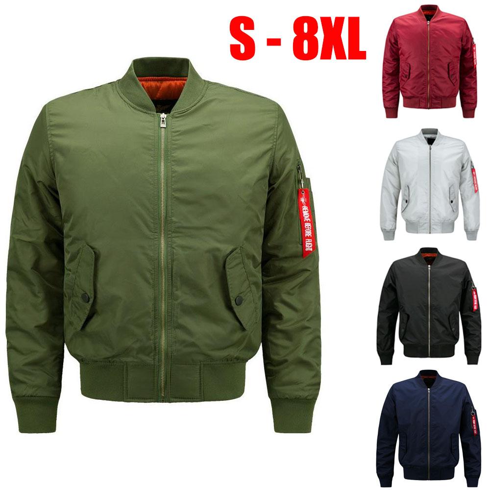 Frühling und Herbst Plus Size Herren Sport Casual Stehkragen Jacke Lose Jacke MA01 Pilot Herren Baseballshirt S-8XL