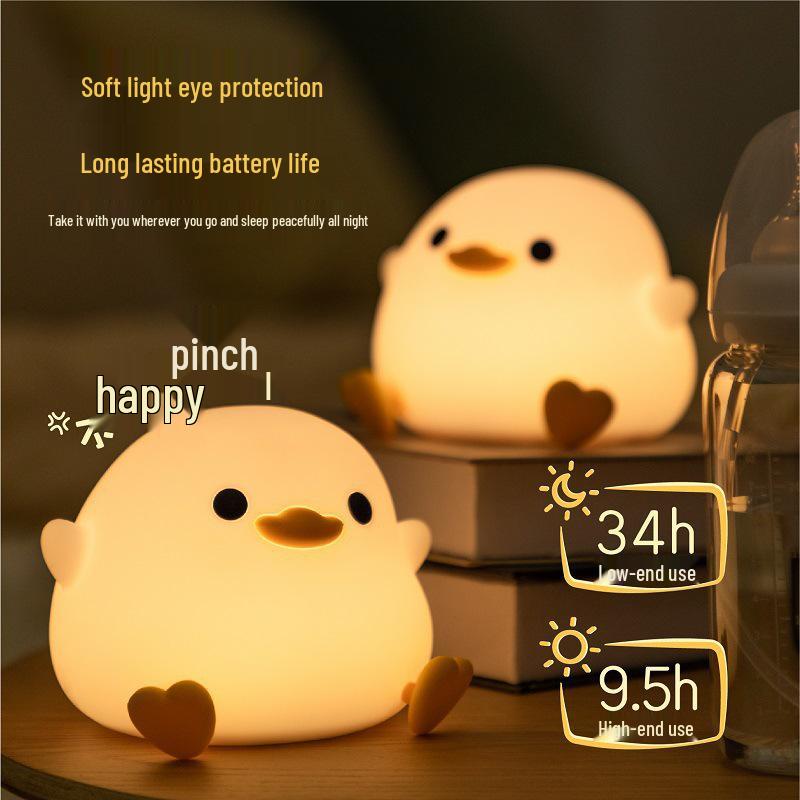 

Doudou Duck Silicone Night Light - Eye Protection Lamp for Baby Feeding & Bedroom 3v