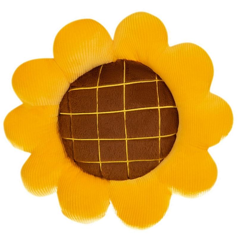 Soft Plushie Flower Throw Pillow, Large Yellow Decorative Cushion for Living Room and Office