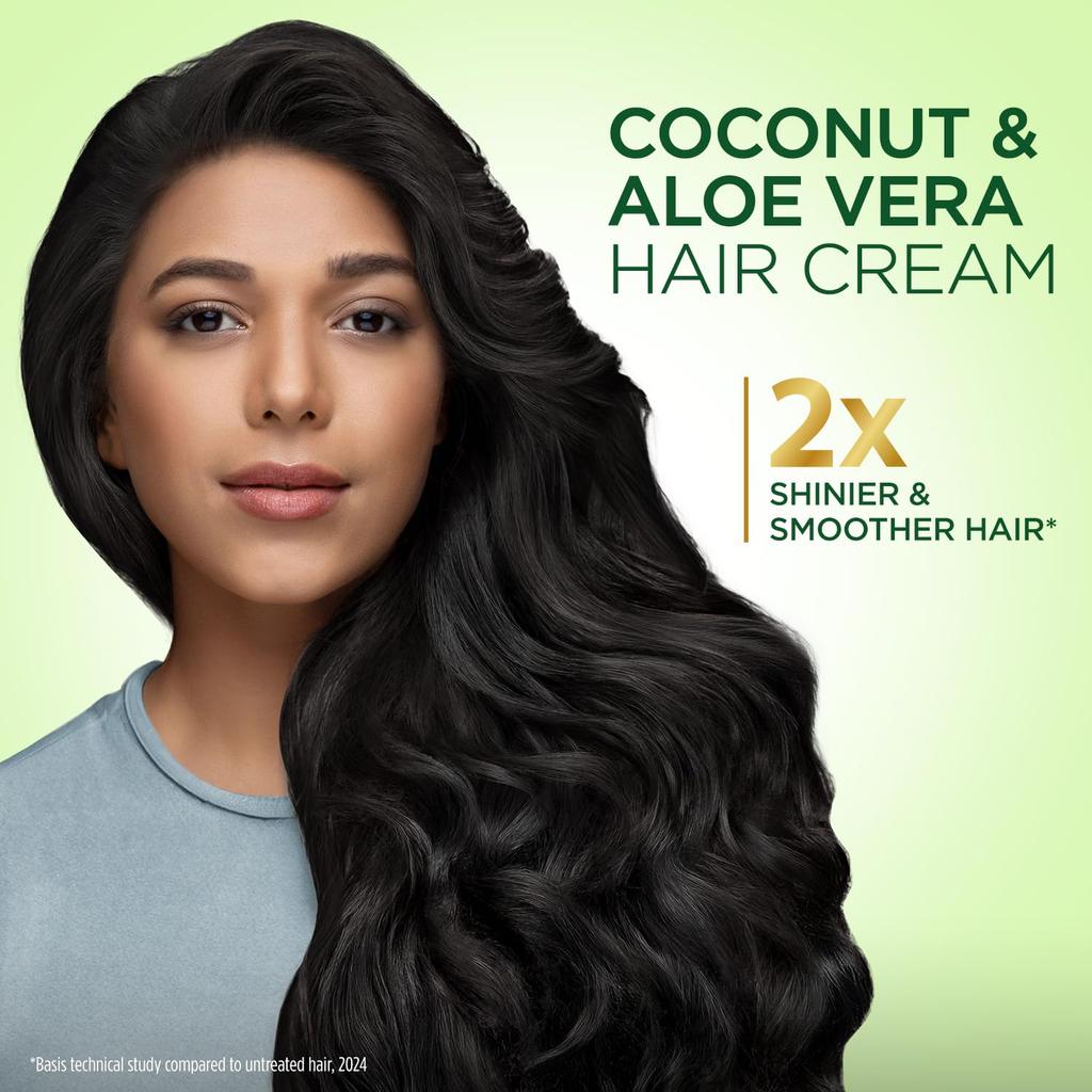 PARACHUTE Hair Cream With Coconut & Aloe Vera 210ml | 2X Smoother Softer Shine | Non-Sticky Leave-In & Pre-Wash Nourishing Cream