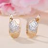 New Design Champagne Gold Glossy White K Flower Ear Buckle Earrings