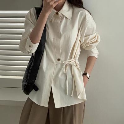 Casual Vacation Versatile Solid Color Long-sleeved Shirts for Women 2025 Autumn and Winter
