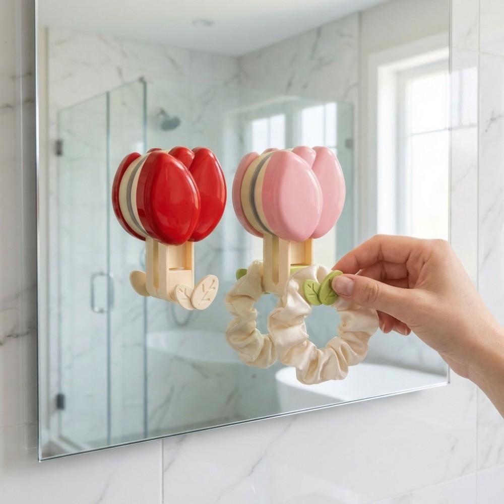 Removable Tulip Suction Cup Hooks No Drill Wall Mounted Hook Vacuum Suction Hook  Dormitory