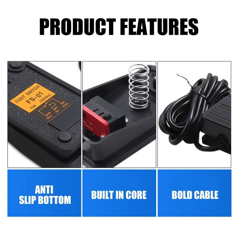 10A Momentane Rutschfeste Kunststoff-Fußschalter Freihändige Rutschfeste Fußpedale Elektrische Fußschalter für Industrielle Verwendung