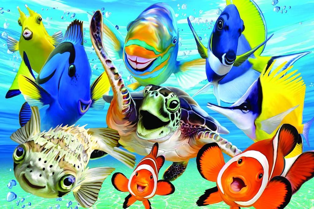 Yamasan Prime 3D Howard Robinson Porcupine Fish and Friends 21061 Finished Size: 46 x 31 cm 150 Pieces