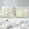 Chapéu de Cama com Padrão de Frutas Abacate Desenho Animado Conjunto de Roupa de Cama de Quatro Peças Decoração de Roupa de Cama para Quarto de Dormitório