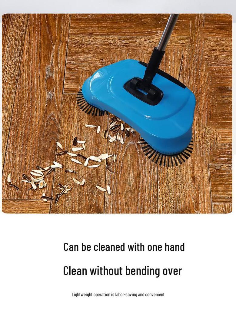 All-in-One Manual Sweeper: Push-Type Broom with Suction & Mopping for Household Cleaning