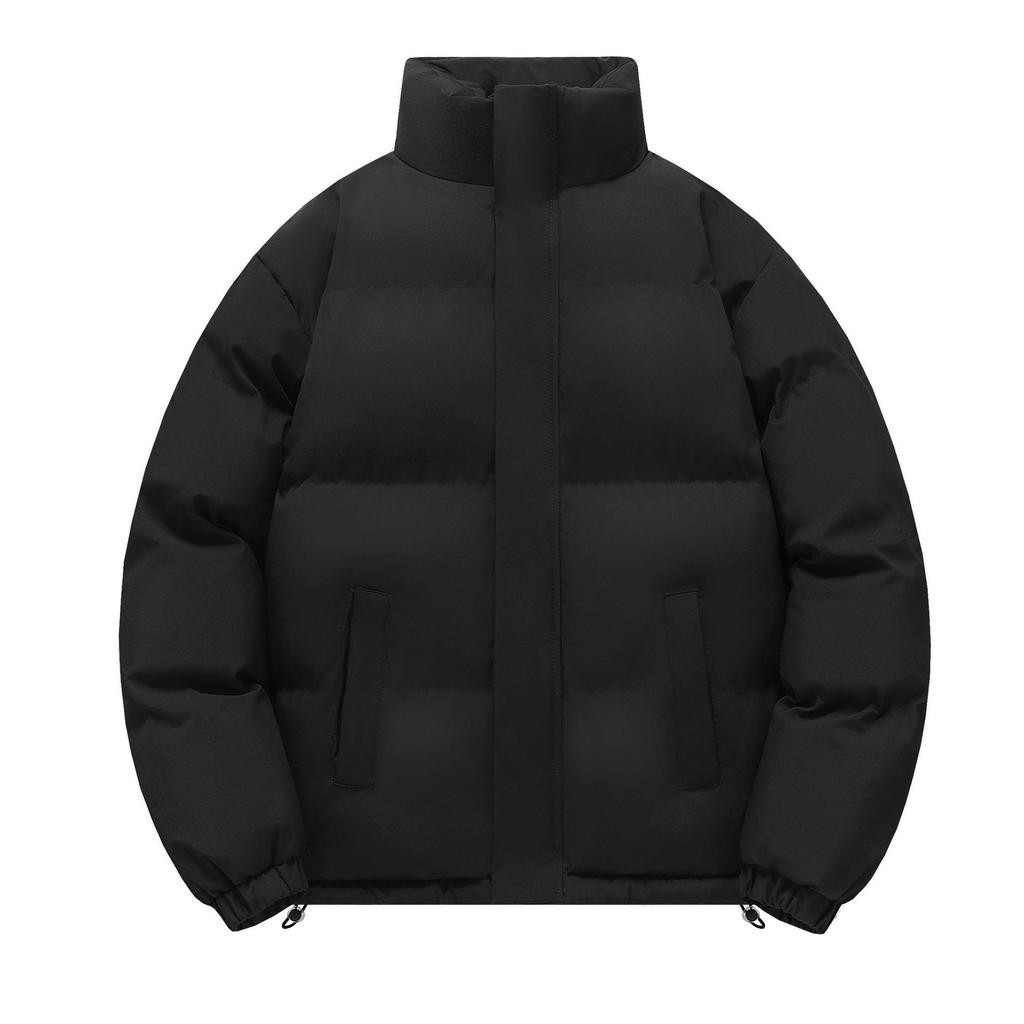 Herren Winter Neu Stehkragen Einfarbig Verdickt Langärmelig Baumwolljacke Trendy Herren Warme Lässige Personalisierte Baumwolljacke