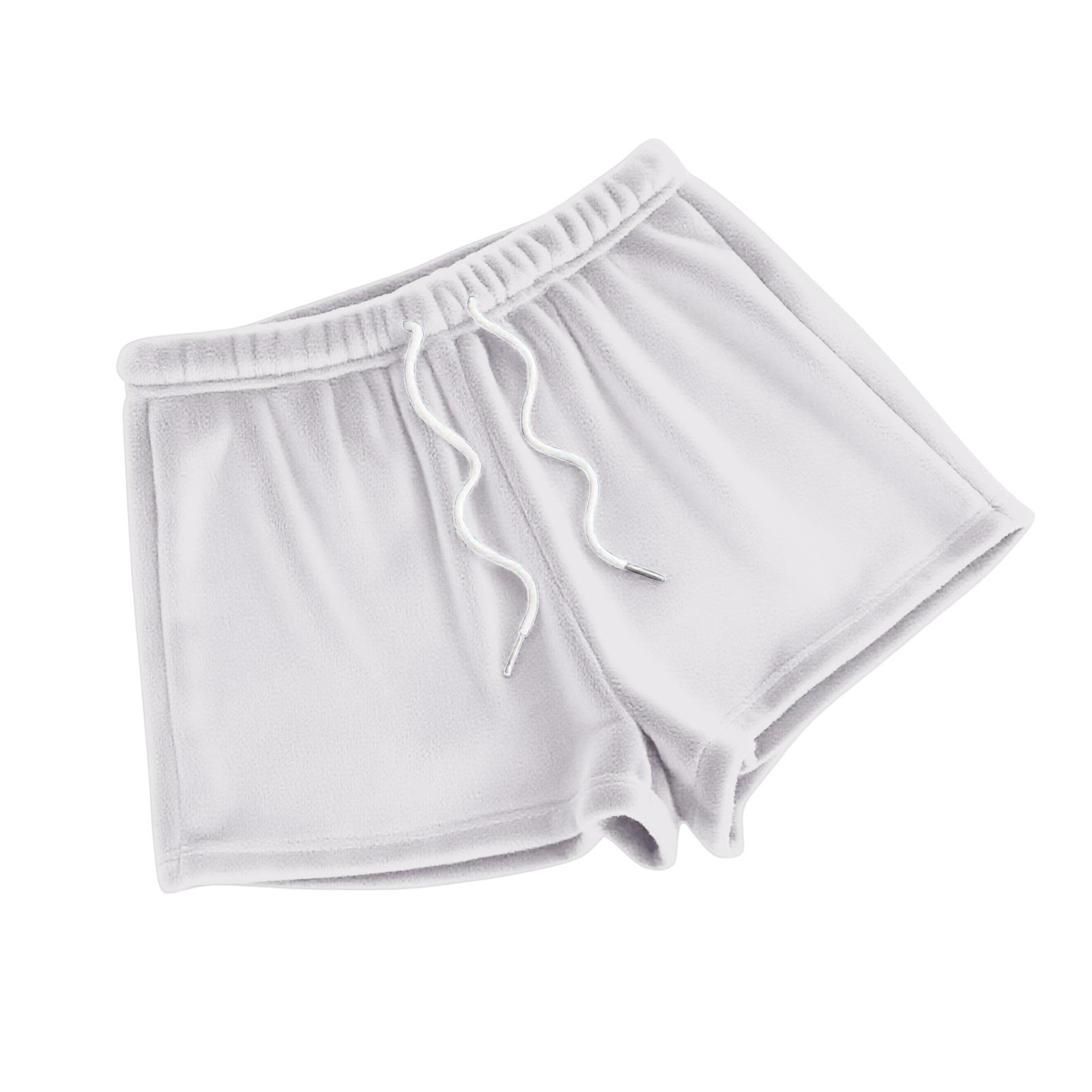 

Женские модные пижамные шорты свободного кроя однотонные повседневные брюки XL белый