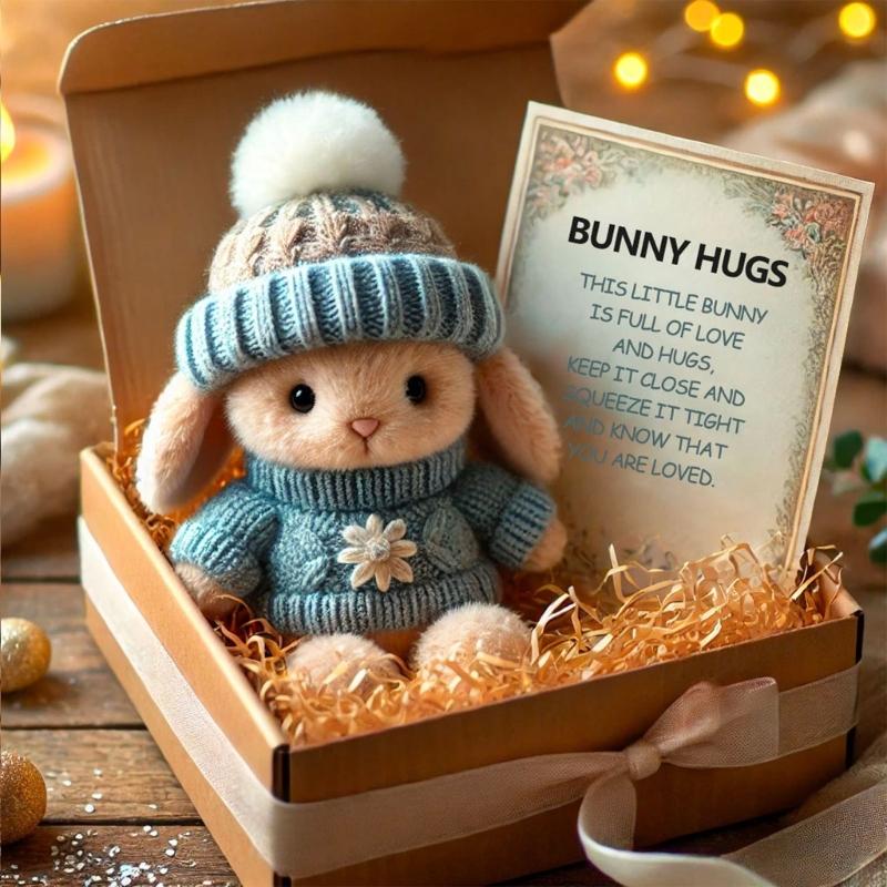 Soft Plush Easters Bunnies Decorative Box Soft Animal Plush Rabbit Key Rings For Memorable Gift Giving