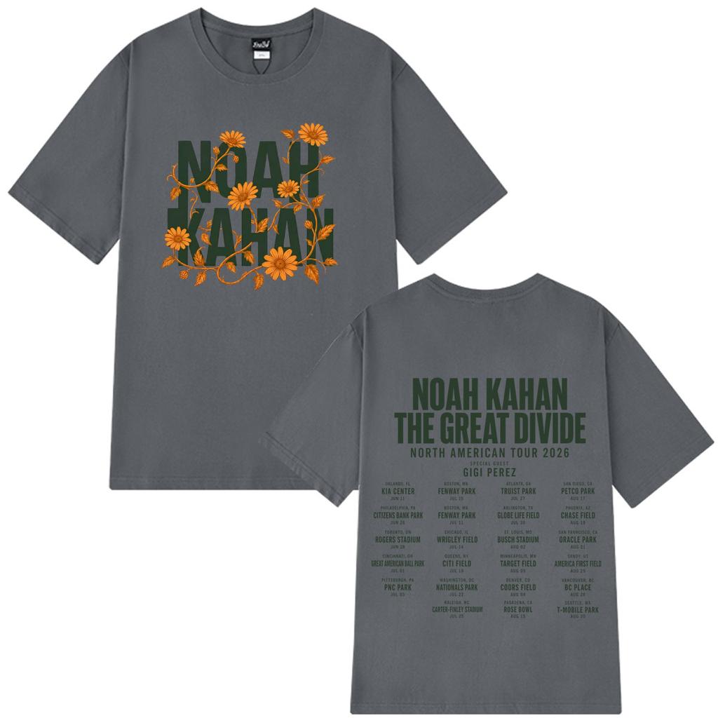 Singer Noah Kahan The Great Divide Tour Graphic Shirt Men Women Aesthetic Trend Y2K T-shirt Loose Casual Tops