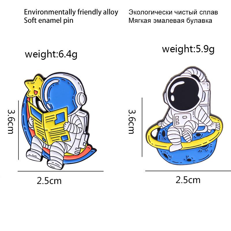 Trendy Cartoon Astronaut Space Exploration Brooch