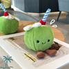 New 16Cm Cute Cartoon Coconut Plush Toy Soft Stuffed Doll With Straw Flower Tiny Legs Bag Pendant Keychain Ideal Gift For Girls