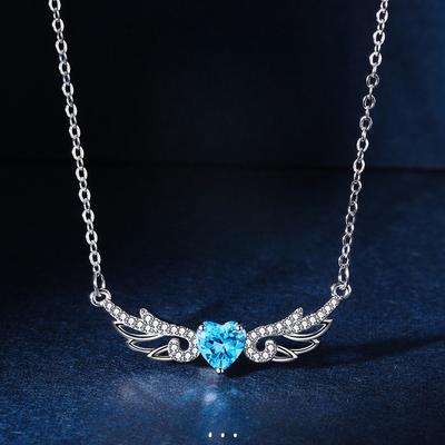 Colar Asas de Anjo Feminino Moda Japonesa e Coreana Temperamento Versátil Corrente Clavicular Asas de Anjo