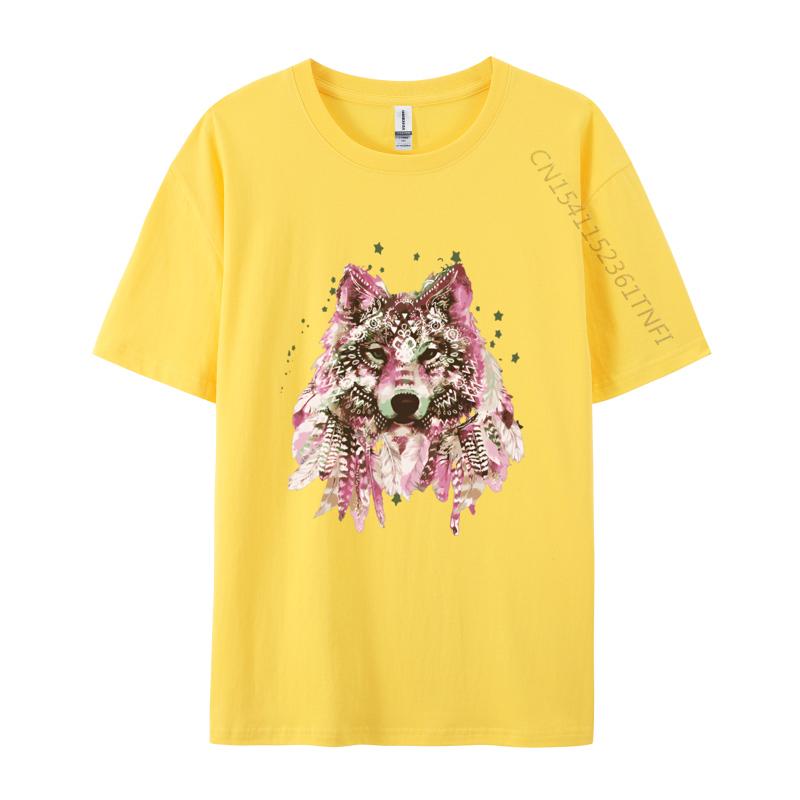 Clothing Native American Wolf Head Tribal TShirt Men New Design Crazy Tops T Shirt Cotton T Shirts Design
