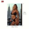 Vintage Metal Wall Art 8x12 Inch Retro Black Bikini Beach Sign Durable Home Decor for Bar Cafe Bedroom