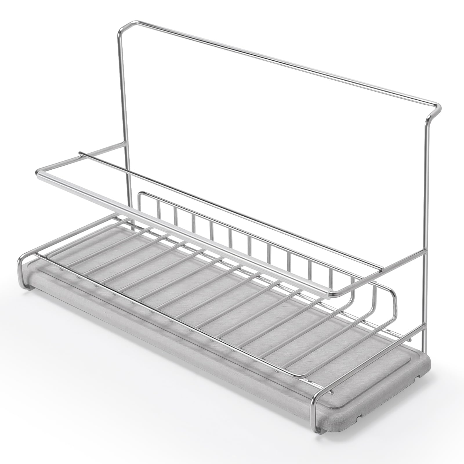 

FUNHOO Супервпитывающий поднос из диатомовой земли в комплекте Подставка для бутылок Держатель для бутылок из нержавеющей стали Сушилка для посуды Вешалка для бутылок