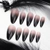Black French Gradient Reusable Short Almond Halloween Nail Tips