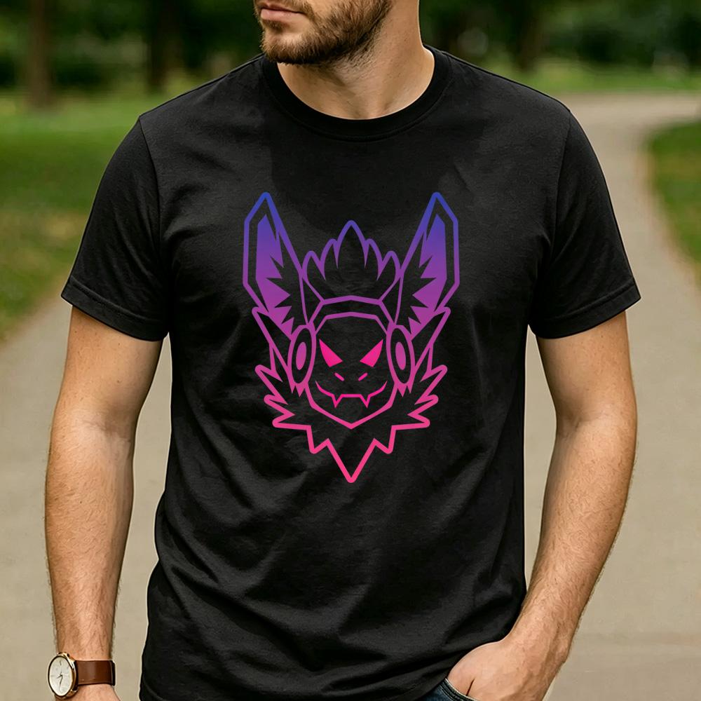 Neon Pink Purple Gradient Protogen Mechanical Furry Fursona T Shirt Unisex 100 Cotton Loose Fit Furry Fan Gift Tops Unisex Tees