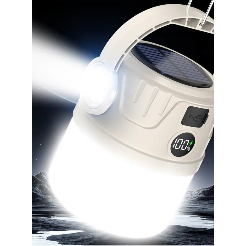 Lanterns For Camping Portable Camping Light Solar Panel 2 Modes Waterproof Lamp With Hook Survival Gear For Tent Hiking Fishing