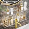 Plastic Bathroom Storage Rack Wall-Mounted Large Size Self-draining Sink Shelf Large Capacity Clear Cosmetic Organizer Basket