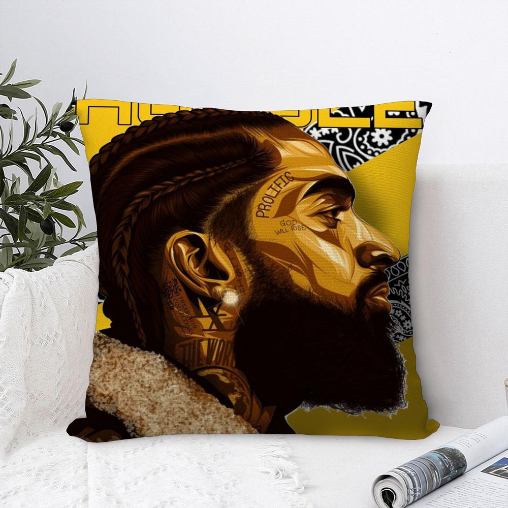 N-Nipsey H-Hussle RAP Pillow Case Plush Fabric Soft Pillowcase Double Sided Print Sofa Cushion Cover Throw Pillow Cover