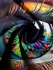 Men's Graffiti Style Colorful Eye Pattern Print T-shirt With Crew Neck And Short Sleeve Tops Suitable For Summer Leisurewear