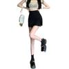 2024 Women's High-Waisted A-Line Black Suit Shorts: Slimming, Hip-Covering, Wide-Leg Skirt-Pants