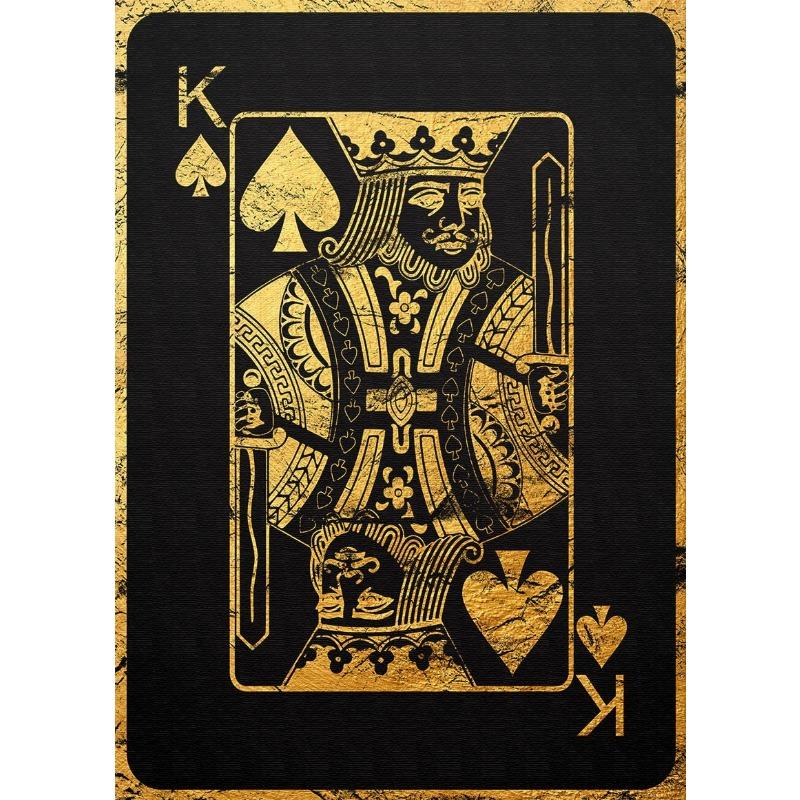 

Золотой Роял-флеш пик Постер Игральные карты Холст Картина Настенное искусство для крутой мужской пещеры или подвальной игровой комнаты Декор 21cm×30cm NoFrame