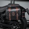 Vintage Style Motorcycle Saddlebags PU Leather Waterproof Side Bag Large Capacity Saddlebags Easy Carrying for Bike 
