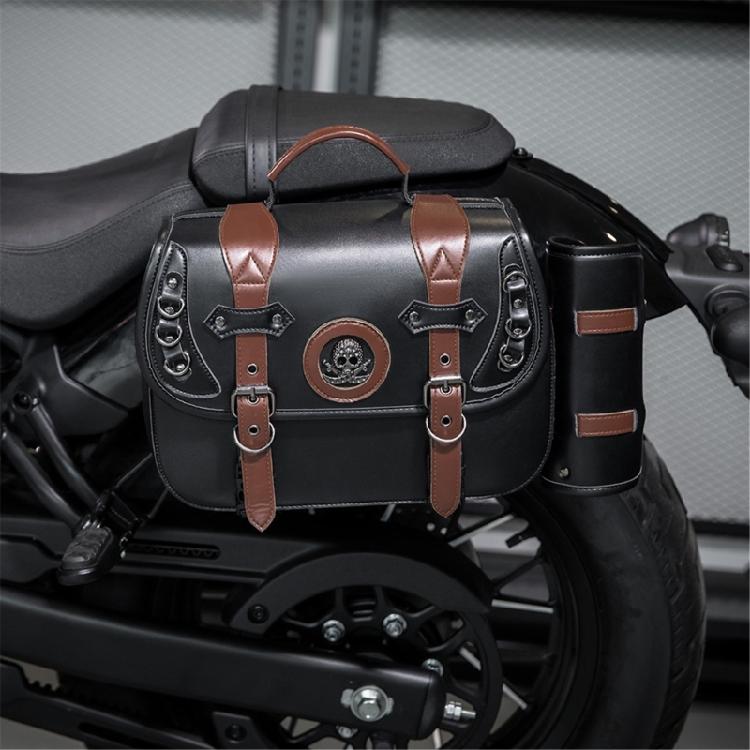 Vintage Style Motorcycle Saddlebags PU Leather Waterproof Side Bag Large Capacity Saddlebags Easy Carrying for Bike 
