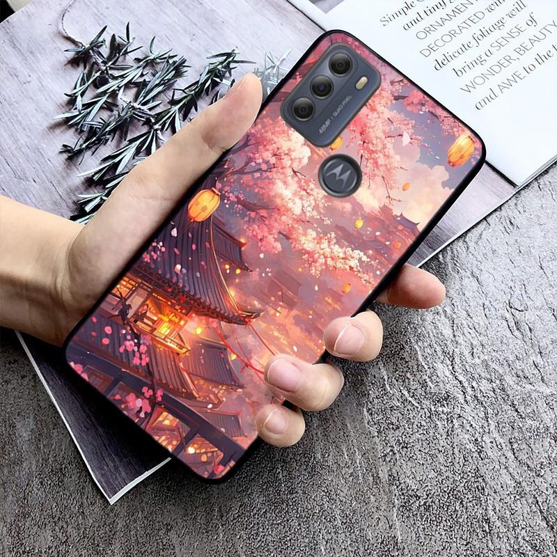 Japanese Cherry Mountain Sceneary Case For Moto G84 G23 G24 G31 G32 G41 G51 G52 G53 G54 G71 G82 G42 G62 G200 G Play G Stylus