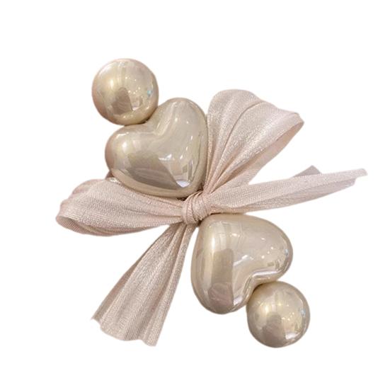 

Yousheng Women Hairpin Heart Shape Imitation Pearls Bowknot Decor Hair Clip Side Bang Hair Pin Hair Styling Tool Hair бежевый