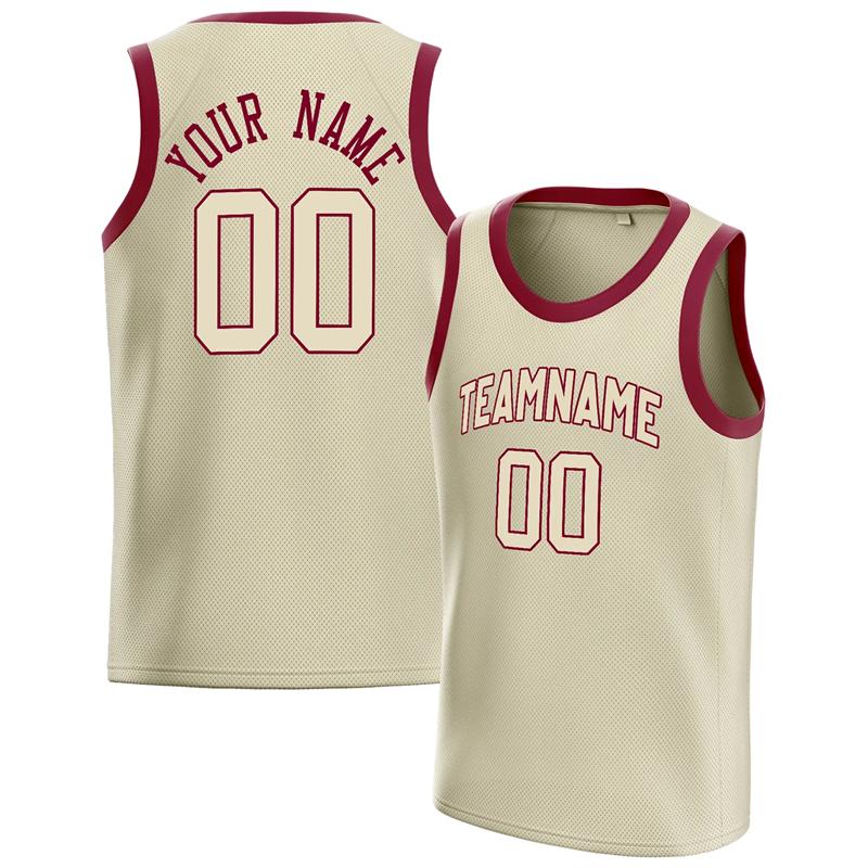 Fashion Cream Basketball Tank Tops Summer Trend Custom Name Team Name Sports Vest Casual Oversized Team Uniforms Tops