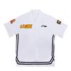 Li Ning CBA Series Shanxi Team Letter Loose Quick-Dry Polo Retro Short Sleeve Shirt Unisex Shirts White ATSUA15-1