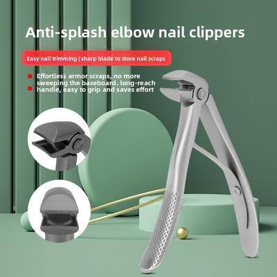 Edelstahl-Nagelknipser, elbow Anti-Spritz-Nagelknipser, Nagelschere mit großer Öffnung, Manikürewerkzeug für dicke Nägel