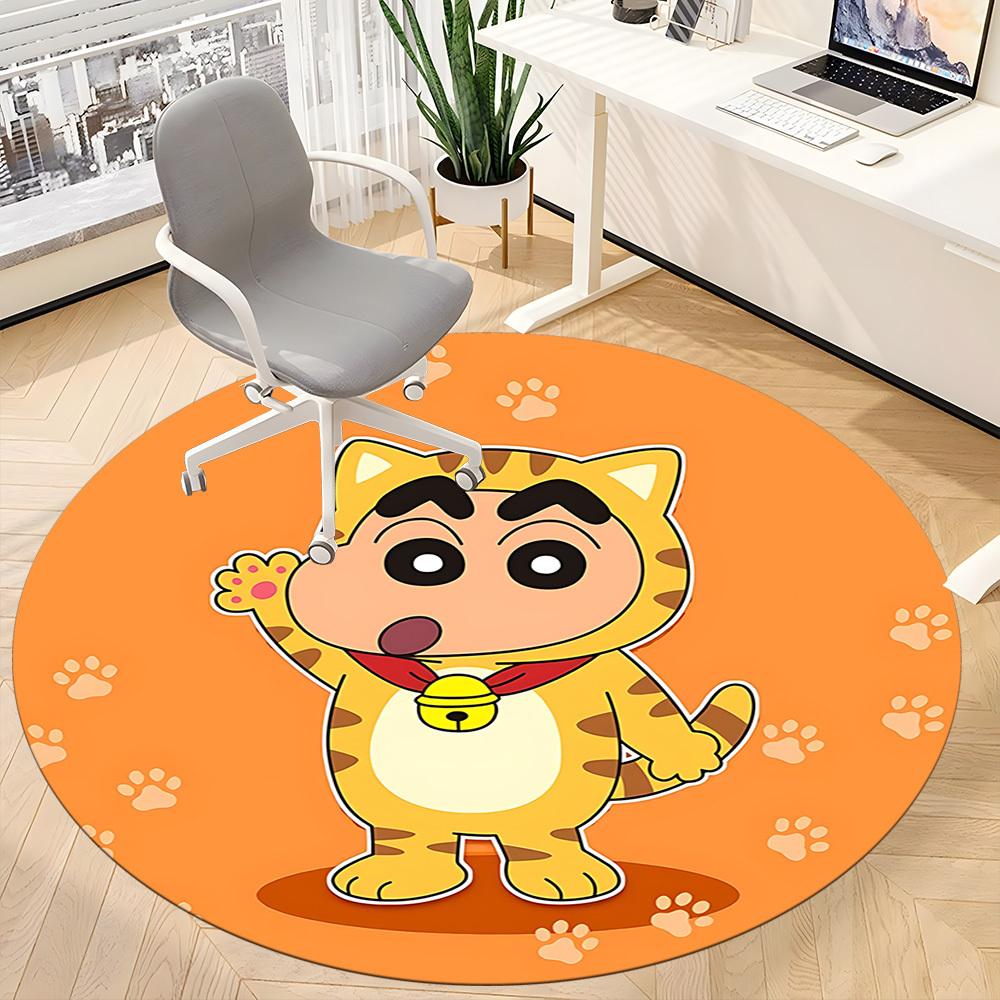 1pc Crayon Shin-chan Tiger Office Round Area Rug, Under Office Chairs Bedroom Living Room Home Decor A1022382