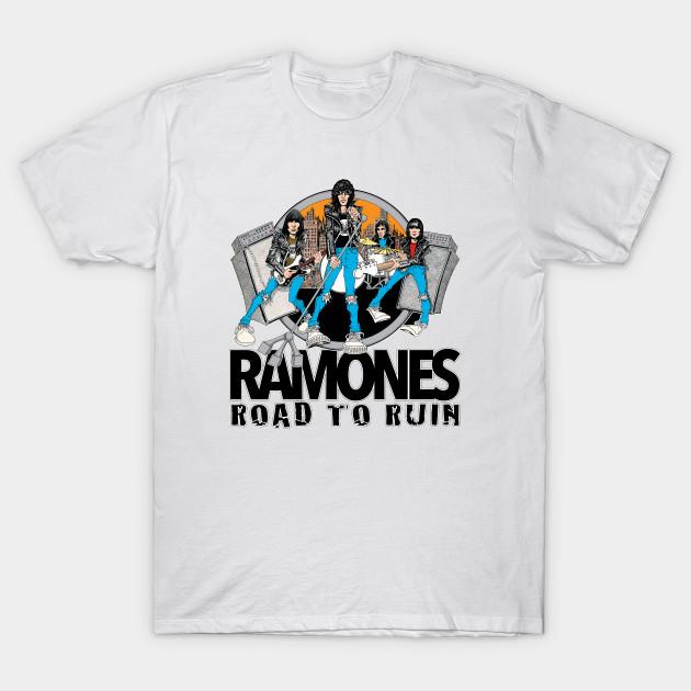 Men Black Print T-shirt Ramones No-Cut Transfer Paper Print Cotton Tshirt S белый