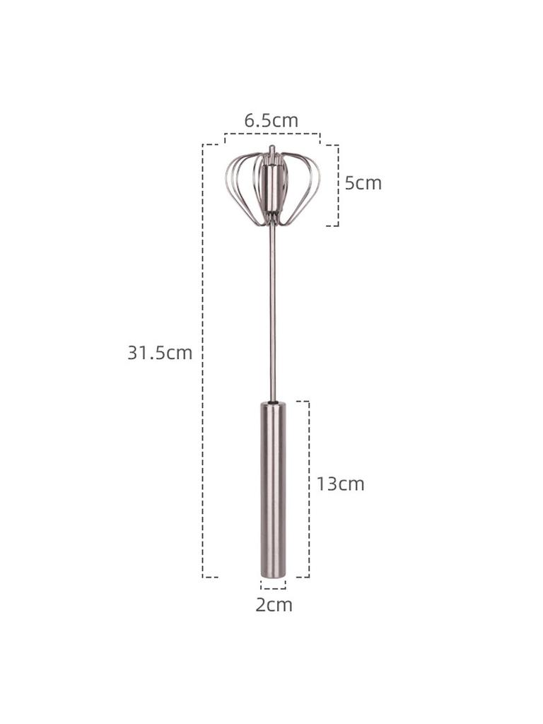 Hand Push Rotary Whisk, No-Electricity Egg Beater & Mixer for Cooking, Effortless Stainless Steel Whisk for Blending & Stirring