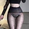 Oil Shiny Large Grid High Waist Pantyhose Women Sexy Seamless Crotch Leg Slim Tights 5D Ultra Thin Transparent Party Medias