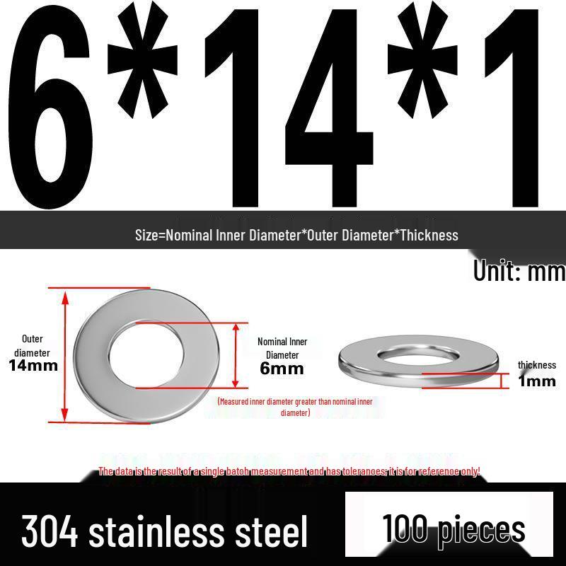 Thickened 304 Stainless Steel Flat Washer Spacer (M2-M36)