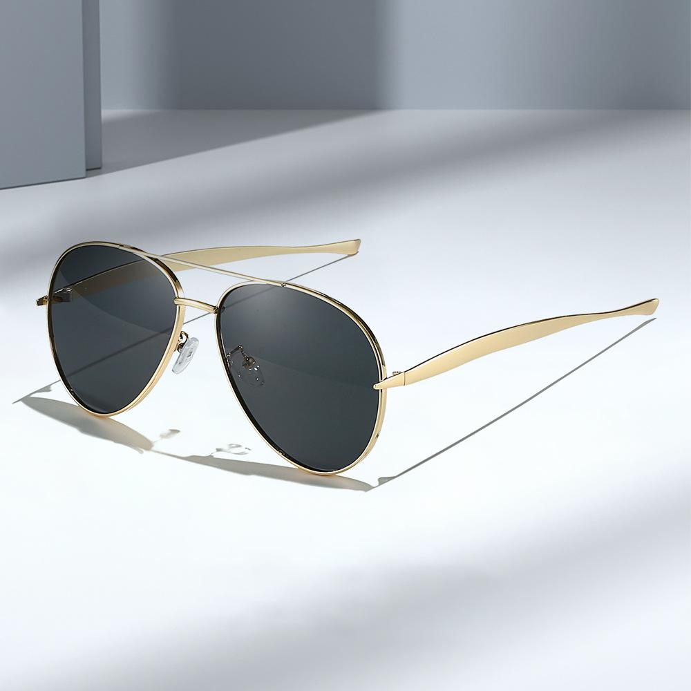Retro aviator sunglasses with double bridge, steampunk style, vintage driver sunglasses, cycling sunglasses