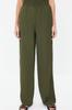 Women's Fashion New Trousers Khaki Wide Leg Wide Leg Elastic Waist Woven Trousers
