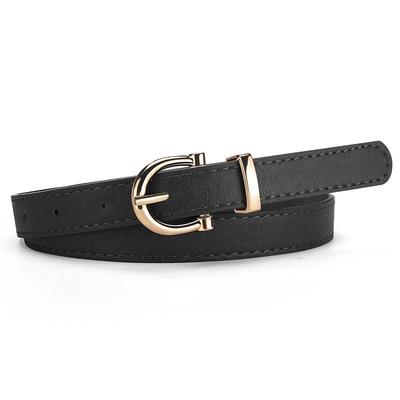 Cross-Border Women's Korean Fashion Thin Leather Belt for Jeans - Youthful Student Style
