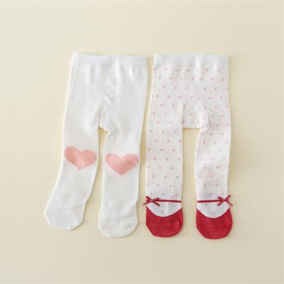 2 teil/satz Säuglingsbabystrumpfhosen Frühling Lässige Neugeborenenstrumpfhosen für Mädchen Baumwolldruck Gestrickte Mädchenstrümpfe 0-12 Mt