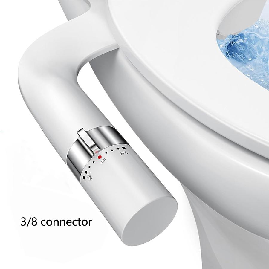 

Ultra-Slim Non-Electric Bidet Attachment - Dual Nozzle for Toilet Seat, Rear & Feminine Wash with Adjustable Water Pressure