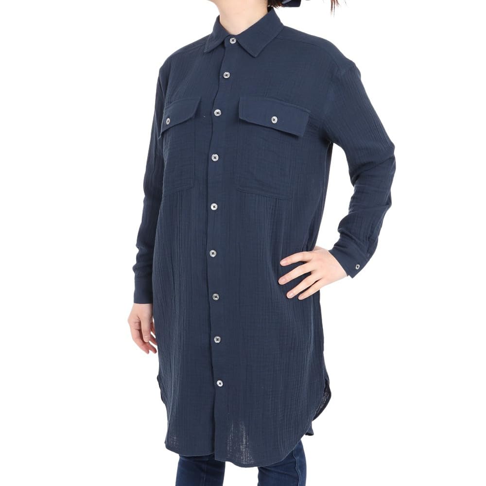 

Aigle Cotton Gauze Long Shirt Dress ZEFAI67 Dark Navy Women s (Official)