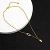 18k Gold-Plated Good Luck Small Bar Necklace: High-End Titanium Steel Clavicle Accessory for Women