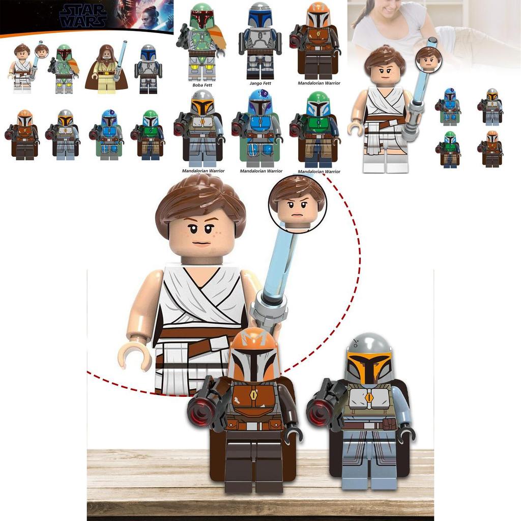 Minifigures Buliding Blocks Bricks Figures Rey Boba Fett