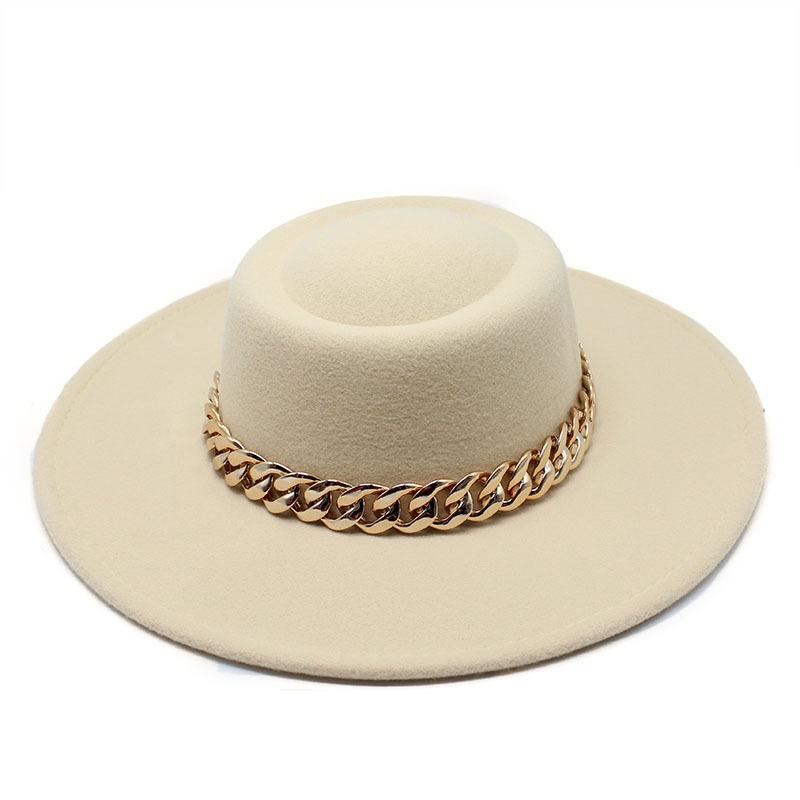 Nowy brytyjski Retro jesienno-zimowy w kształcie pierścienia płaski filcowy kapelusz Fedoras duży okap kobiety ślub kościół jazzowe kapelusze melonik